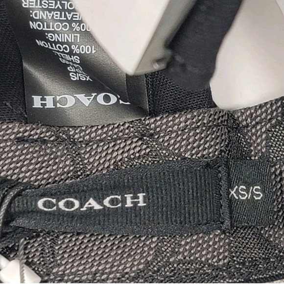 NWT Coach Coffee Shop Cafe Exclusive Black Cotton Leather Adjustable Hat XS/S - Picture 6 of 8